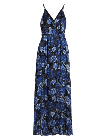 Shop Alice And Olivia Women's Samantha Wrap Maxi Dress In Dream Floral Royalty