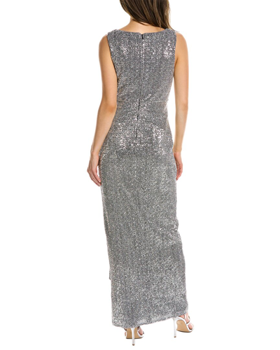 Shop Aidan Mattox Sequin Gown In Grey