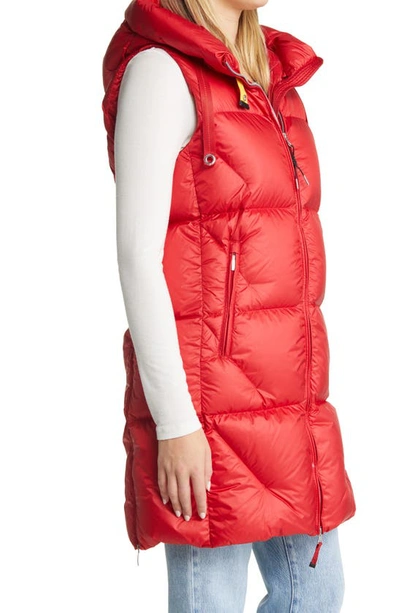 Shop Parajumpers Zuly Long Puffer Vest In Unique Red