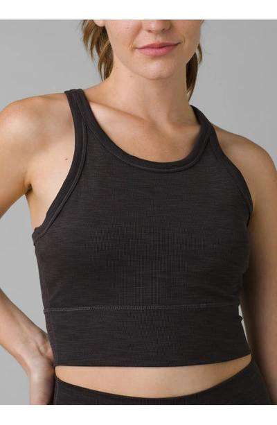 Prana Becksa Rib Sports Bra In Black Heather