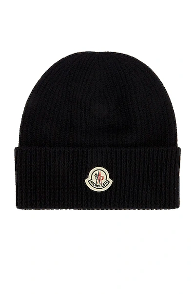 Shop Moncler Beanie Hat In Black