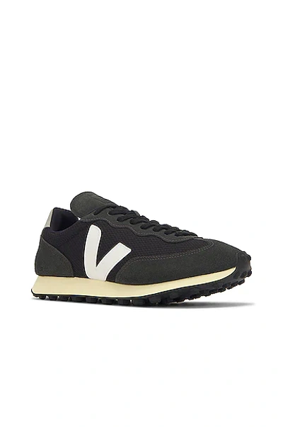 Veja Rio Branco Panelled Mesh Sneakers In Black  White & Oxford Grey