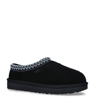 Shop Ugg Leather Tasman Slippers In Black