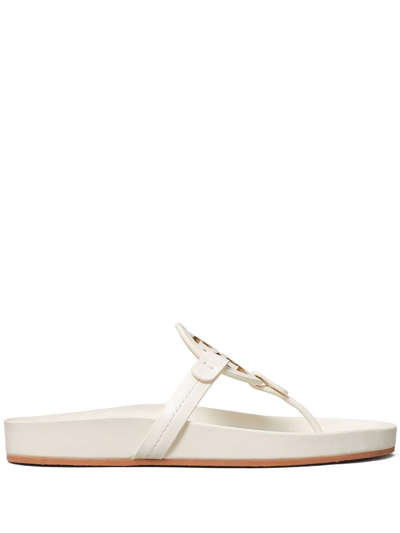 Shop Tory Burch Miller Cloud Leather Sandals In White