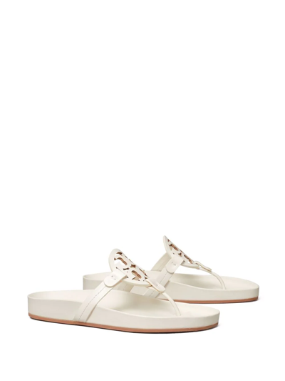 Tory Burch Miller Cloud Leather Thong Sandals In White