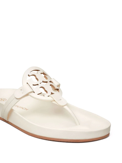 Shop Tory Burch Miller Cloud Leather Sandals In White