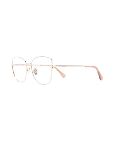 Shop Max Mara Square-frame Optical Glasses In Gold