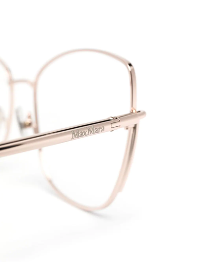 Shop Max Mara Square-frame Optical Glasses In Gold