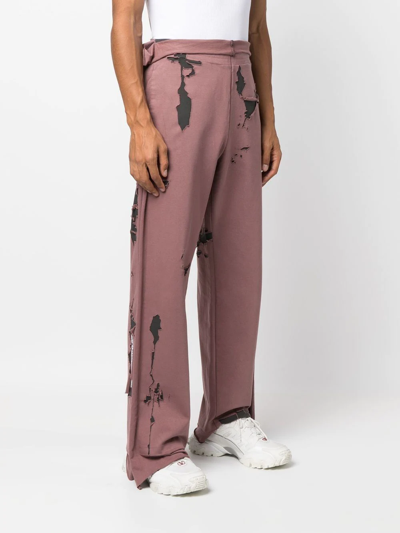 Diesel P-martainoff Devoré-effect Track Pants In Rosa