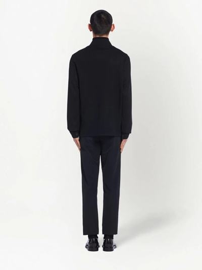 Prada Button-up Long-sleeve Shirt In Black