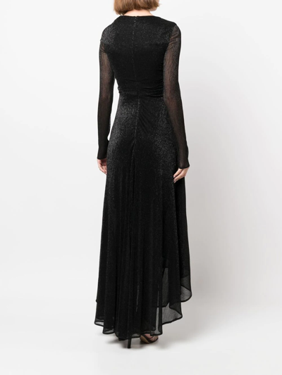 Shop Talbot Runhof Metallic-effect V-neck Maxi Dress In Black