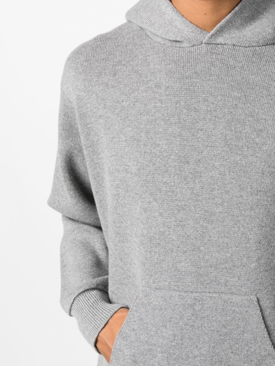 Shop Barrie Melange-effect Cashmere-blend Hoodie In Grau