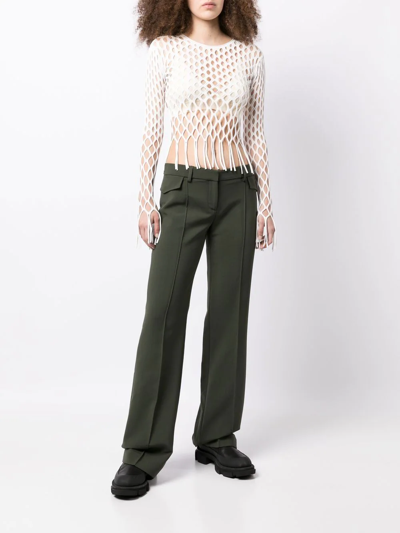 Shop Dion Lee Pocket-detail Trousers In Green