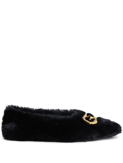 Shop Giuseppe Zanotti Lucreciia Faux Fur Loafers In Black