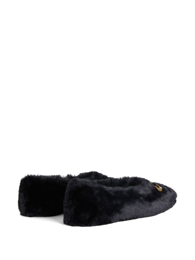Shop Giuseppe Zanotti Lucreciia Faux Fur Loafers In Black