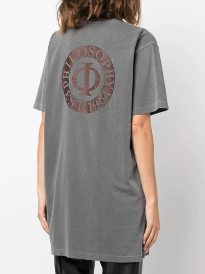 Shop Philosophy Di Lorenzo Serafini Logo-print Cotton T-shirt In Grau