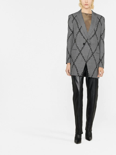 Shop Philosophy Di Lorenzo Serafini Chain-link Print Blazer In Grau