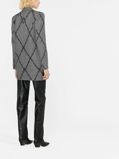 Shop Philosophy Di Lorenzo Serafini Chain-link Print Blazer In Grau