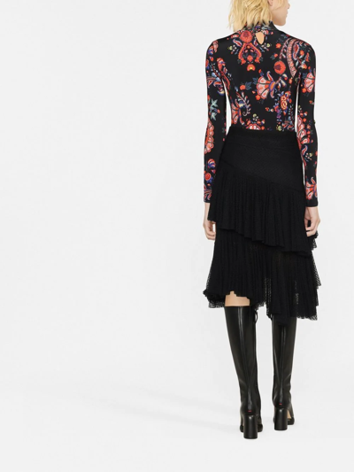 Philosophy Di Lorenzo Serafini Tiered Asymmetric Midi Skirt In Schwarz