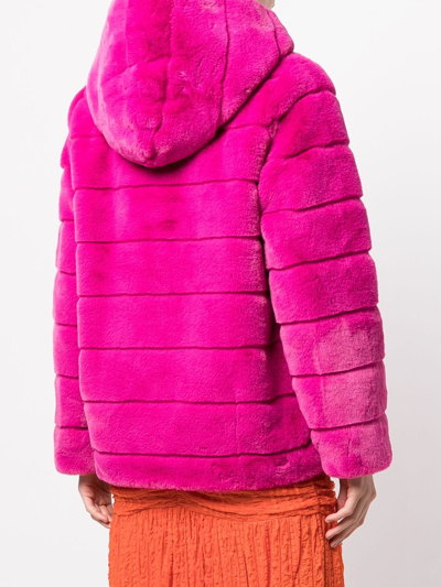 Shop Apparis Hooded Faux-fur Coat In Pink