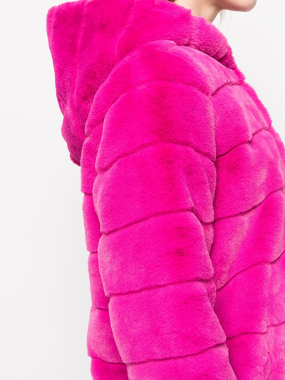 Shop Apparis Hooded Faux-fur Coat In Pink