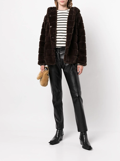 Apparis Goldie 5 Faux Fur Jacket In Brown
