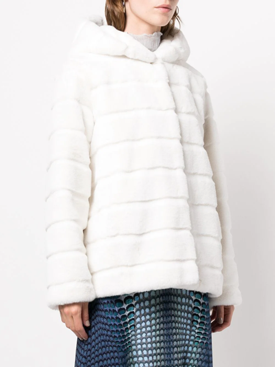 Shop Apparis Hooded Faux-fur Coat In White