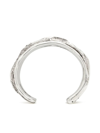 Shop Saint Laurent Tornado Crater Cuff Bracelet In Silber