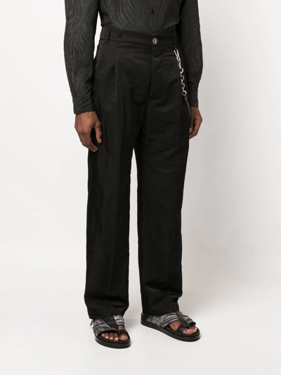 Shop Song For The Mute Straight-leg Trousers In Schwarz