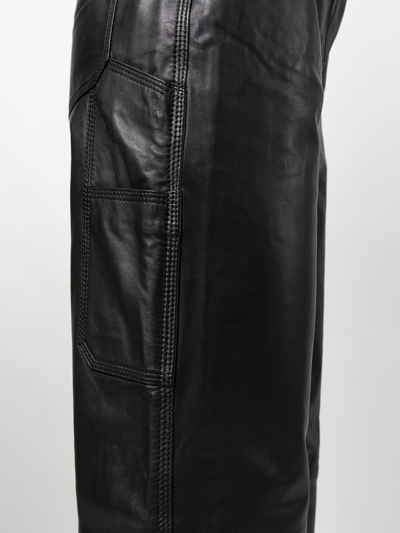 Shop Remain Charlene Wide-leg Leather Trousers In Schwarz