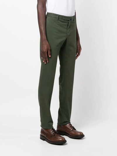 Shop Incotex Straight-leg Chino Trousers In Grün