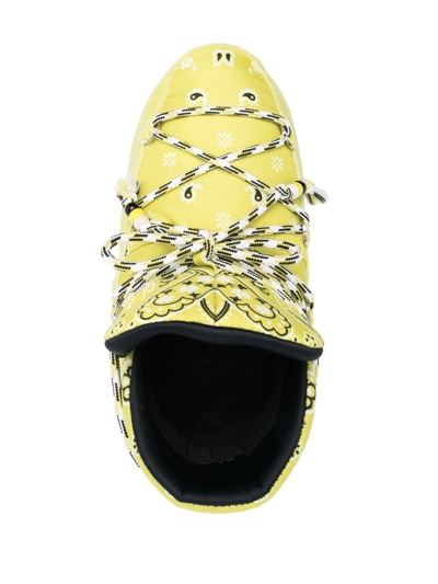 Shop Alanui X Moonboot Bandana-print Boots In Yellow