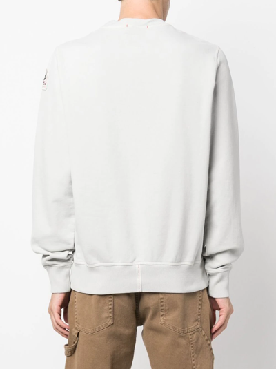 Shop Parajumpers Logo-print Crew Neck Sweatshirt In Grau
