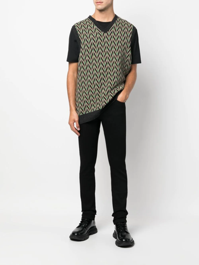 Marcelo Burlon County Of Milan Tempera Cross Logo-print Slim-cut Jeans In Schwarz