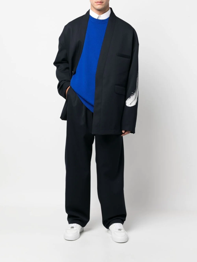 Marcelo Burlon County Of Milan Marcelo Burlon Feather Over Tailored Pants In Blau