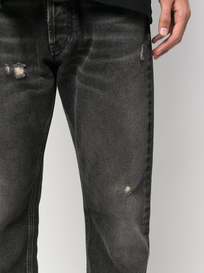 Shop Marcelo Burlon County Of Milan Cross Distressed Denim Jeans In Schwarz