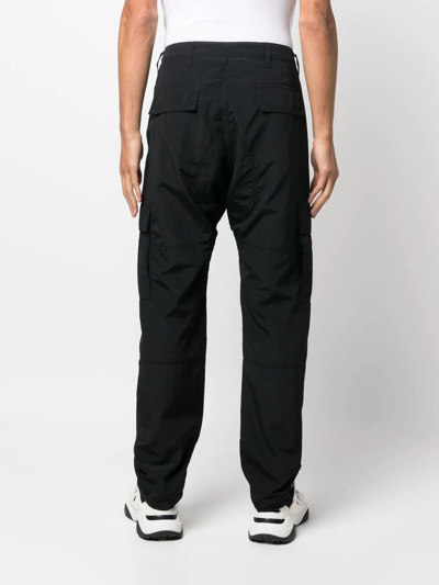 Shop Marcelo Burlon County Of Milan Logo-embroidered Cargo Trousers In Schwarz