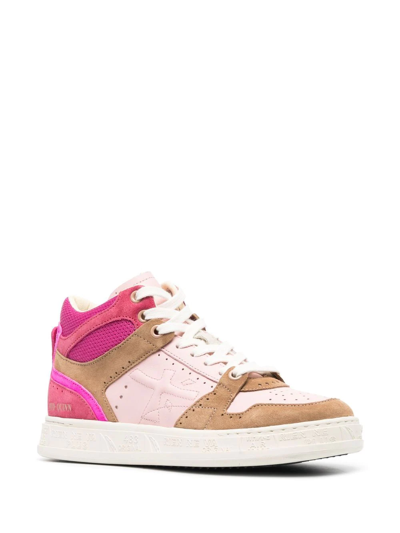 Shop Premiata Quinn High-top Sneakers In Pink