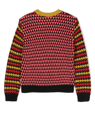 Shop Marni Patterned Woollen Jumper In Rosa