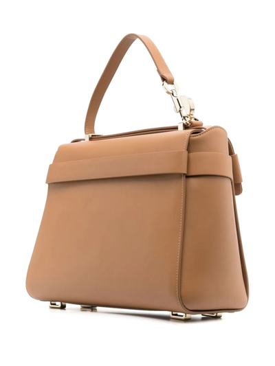 Chloé Neutral Nacha Whipstitch Leather Shoulder Bag In Nude