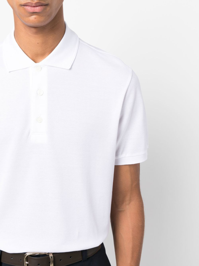 Shop Brioni Cotton Polo Shirt In Weiss