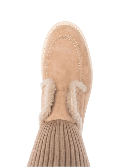 Le Silla Suede Sock-ankle Boots In Brown