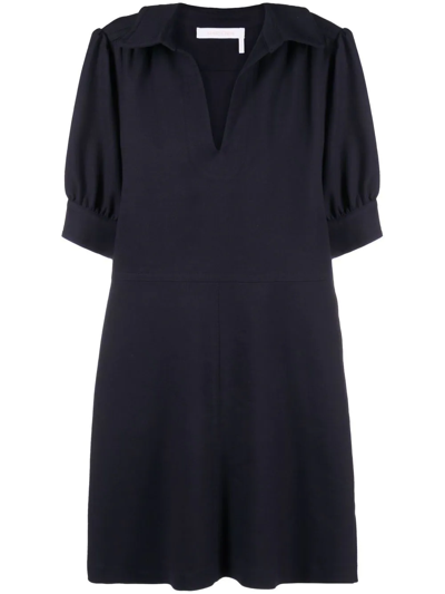Shop See By Chloé Short-sleeve Dress In Black