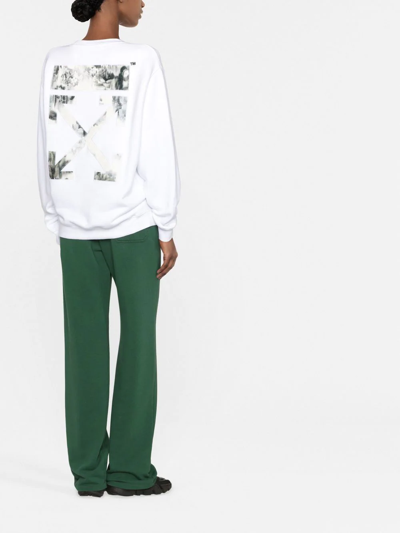 Off-white Tie-dye Arrow Relaxed Sweatshirt In White