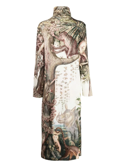 F.r.s For Restless Sleepers Jungle-print Cotton Maxi Dress In Nude