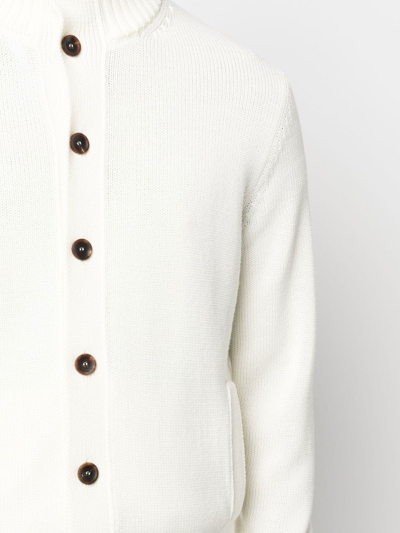 Shop Zanone Long-sleeve Button-up Cardigan In Weiss