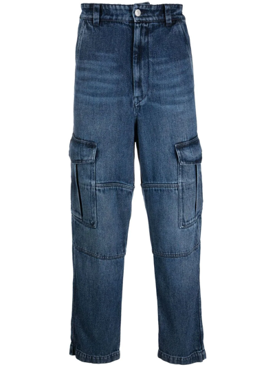 Shop Isabel Marant Straight-leg Cargo Jeans In Blau