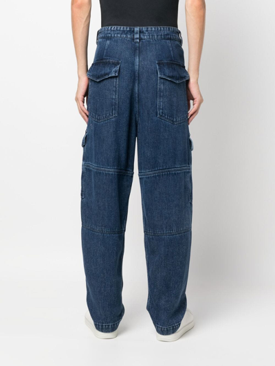 Shop Isabel Marant Straight-leg Cargo Jeans In Blau