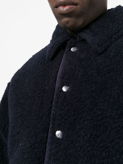 Shop Khrisjoy Fleece Padded Jacket In Blau