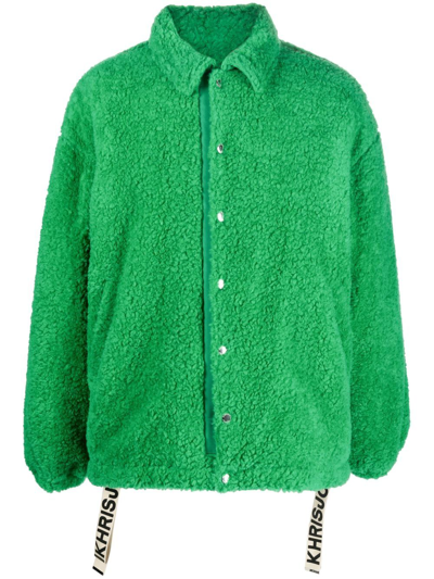 Shop Khrisjoy Fleece Padded Jacket In Grün
